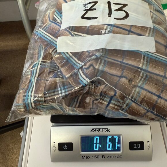 Panhandle Slim Mens Plaid Button-Down Shirt Sz M Brown/Blue Long Sleeve Western - Picture 12 of 12